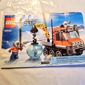 LEGO 60033 City Arctic Ice Crawler - Orange and Blue book and silver pieces inc